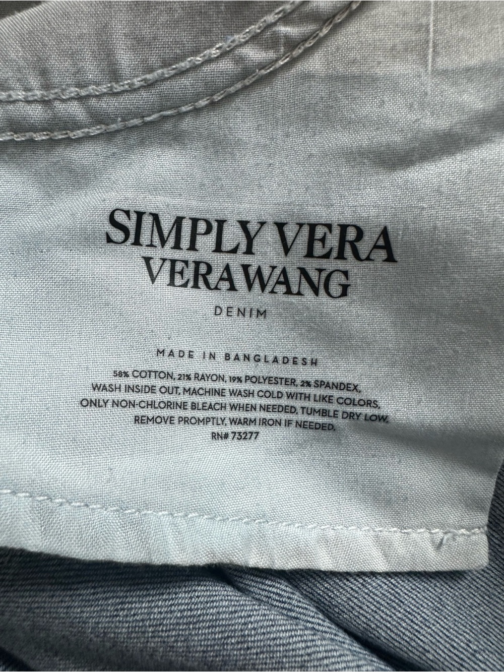Simply Vera Vera Wang Straight Leg Blue Jeans Size 16PS Short Petite Distressed - Picture 8 of 10